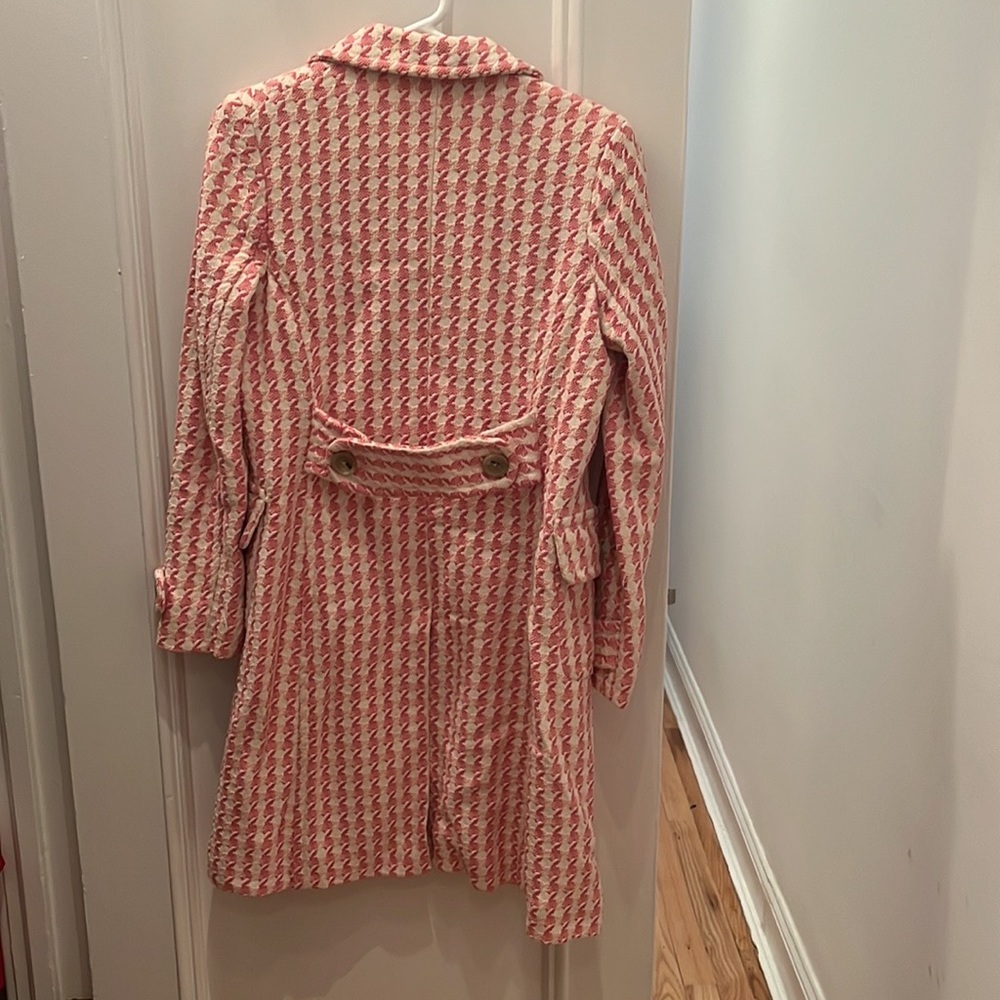 Banana Republic Pink Houndstooth coat size S - Picture 6 of 7